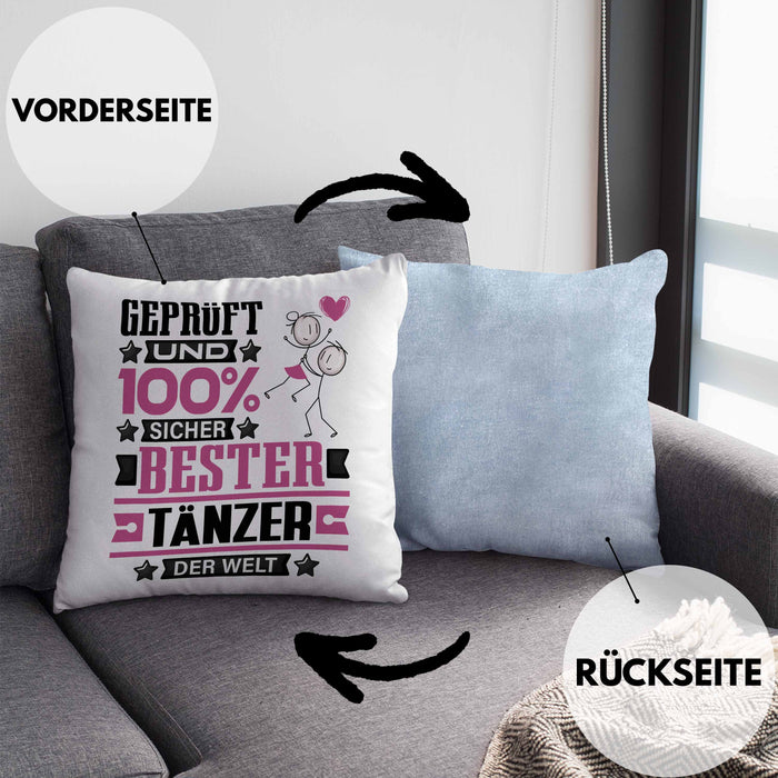 Tänzer Geschenk Lustiger Spruch für Tänzer Geschenkidee Bester Tänzer Der WeltKissen mit Füllung 40x40 (Grau) Blau Trendation