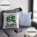 Don't Be Happy - Worry Kissen mit Füllung 40x40 Geschenk Anti Depression Sarkasmus Geschenkidee Lustiger Spruch Overthinking (Grau) Blau Trendation