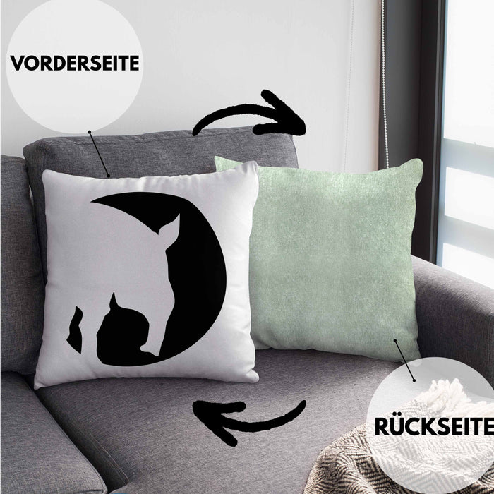 Lustige Tapir Kissen mit Füllung 40x40 Geschenk Tapir Liebhaber Grafik (Grau) Grün Trendation
