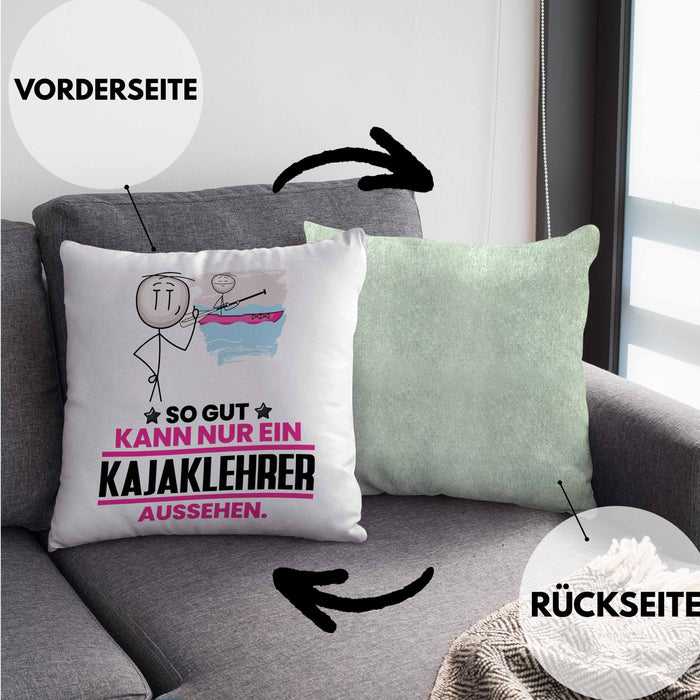 Kajaklehrer Geschenk Kissen mit Füllung 40x40 So Gut Kann Nur Ein Kajaklehrer Aussehen Geschenkidee (Grau) Grün Trendation
