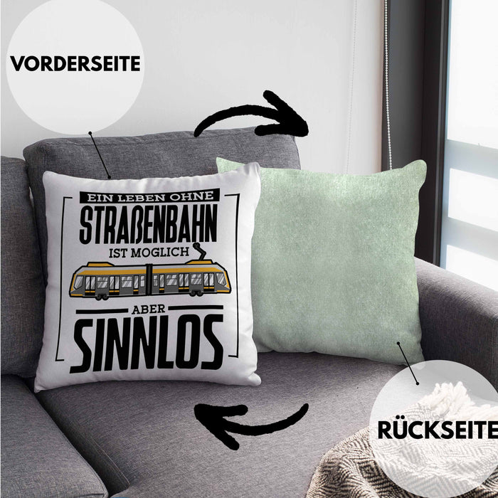 Lustige Kissen mit Füllung 40x40 Geschenk Spruch Lustig Normale Menschen Machen Mir Angst Geschenkidee Geburtstag (Grau) Grün Trendation