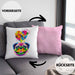 Mops Herz Farbe Besitzer Kissen mit Füllung 40x40 Geschenk Lustiger Spruch Geschenkidee Mops Liebhaber (Grau) Rosa Trendation