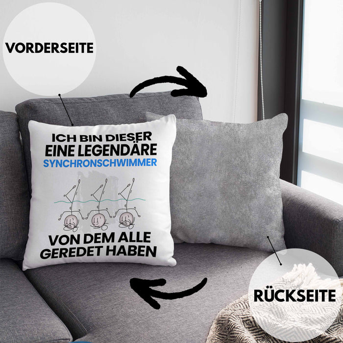 Synchronschwimmer Geschenk Kissen mit Füllung 40x40 Lustige Geschenkidee Geburtstag für Synchronschwimmer Ich Bin Dieser Legendäre Synchronschwimmer Von Dem Alle Geredet Haben (Grau) Grau Trendation
