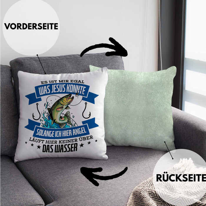 Lustige Kissen mit Füllung 40x40 für Angler Lustiger Spruch Geschenkidee (Grau) Grün Trendation