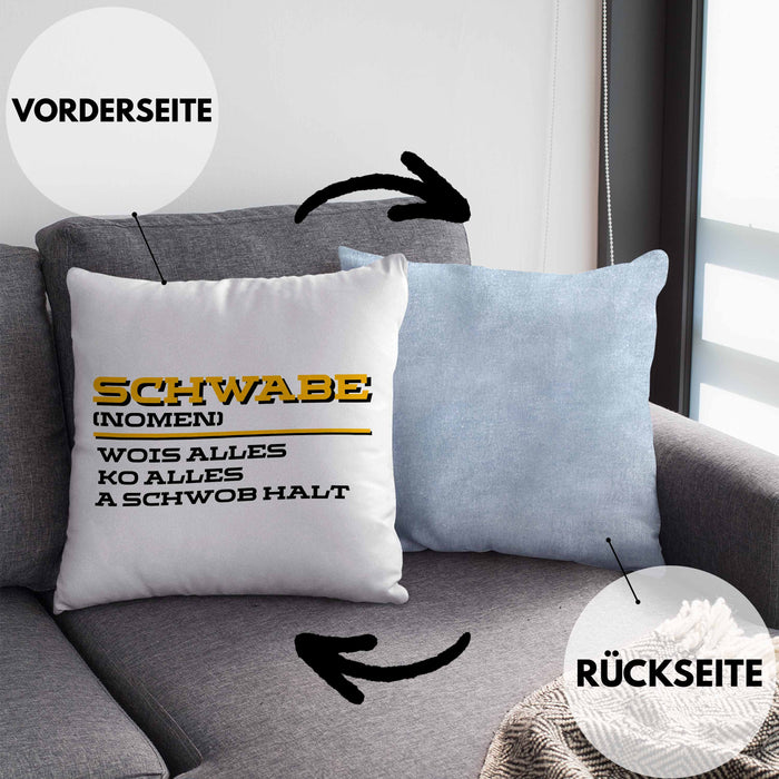 Lustige Kissen mit Füllung 40x40 für Schwaben (Grau) Blau Trendation