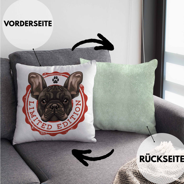 Boxer Hunde Kissen mit Füllung 40x40 Geschenk Hundebesitzerin Boxer Frauchen Herrchen Geschenkidee Kaffee-Kissen mit Füllung 40x40 Limited Edition (Grau) Grün Trendation