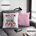 Cocker Spaniel Mom Besitzerin Kissen mit Füllung 40x40 Geschenk Lustiger Spruch Geschenkidee Besitzerin Cocker Spaniel Mama (Grau) Rosa Trendation