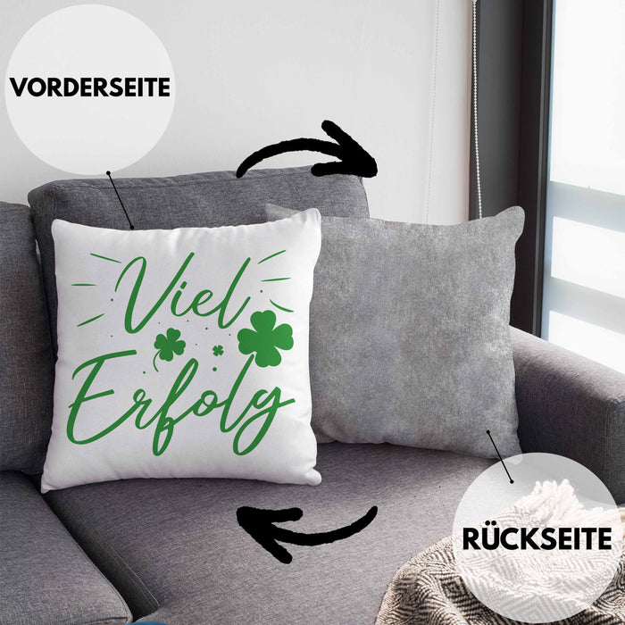 Viel Erfolg Kissen mit Füllung 40x40 Geschenk Geschenkidee Du Schaffst Das (Grau) Grau Trendation