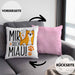 Katzen Kissen mit Füllung 40x40 Lustige Geschenkidee "Mir Doch Miau" Geschenk für Katzen-Besitzerin (Grau) Rosa Trendation