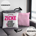 Zicke Kissen mit Füllung 40x40 Geschenk für Frauen Frau Lustig Pink (Grau) Rosa Trendation