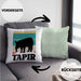 Lustige Tapir Kissen mit Füllung 40x40 Geschenk Tapir Liebhaber Grafik Retro (Grau) Grün Trendation