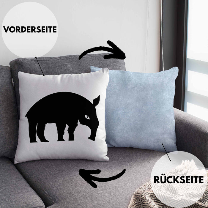 Lustige Ameisenbär Kissen mit Füllung 40x40 (Grau) Blau Trendation