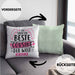 Cousine Kissen mit Füllung 40x40 Geschenk So Sieht Die Beste Cousine Der Welt Aus Geschenkidee (Grau) Grün Trendation