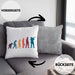 Posaunist Kissen mit Füllung 40x40 Geschenk Evolution Posaune Kaffee Geschenkidee Lustig (Grau) Grau Trendation