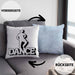 Lustige Tänzer Kissen mit Füllung 40x40 Geschenk für Tänzer und Tänzerinnen "Dance" (Grau) Blau Trendation