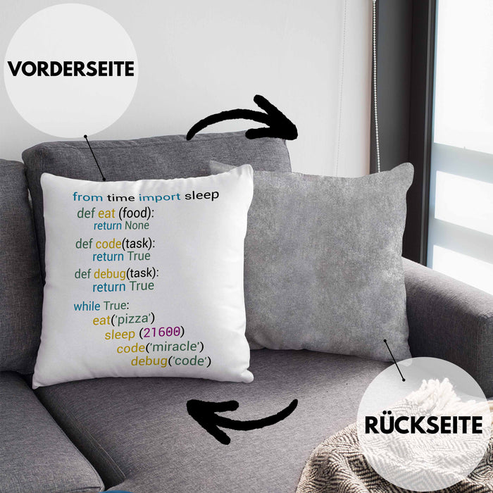 Coder Kissen mit Füllung 40x40 Geschenk für Programmierer Softwareentwickler Nerds Geschenkidee (Grau) Grau Trendation