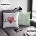 Französische Bulldogge Besitzer Kissen mit Füllung 40x40 Geschenk Lustiger Spruch Geschenkidee Herzschlag Französische Bulldogge (Grau) Grün Trendation