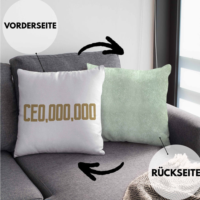 Entrepreneur Kissen mit Füllung 40x40 Entrepreneurship Geschenk Spruch Motivation Idee Geschenkidee (Grau) Grün Trendation