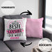 Cousine Kissen mit Füllung 40x40 Geschenk So Sieht Die Beste Cousine Der Welt Aus Geschenkidee (Grau) Rosa Trendation