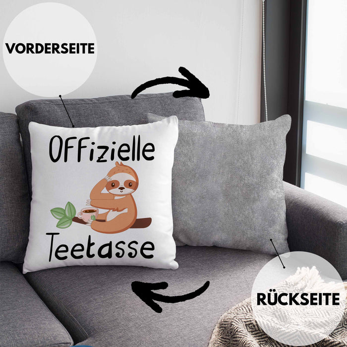 Offizielle TeeKissen mit Füllung 40x40 Geschenk Teetrinker Geschenkidee Tee-Kissen mit Füllung 40x40 (Grau) Grau Trendation