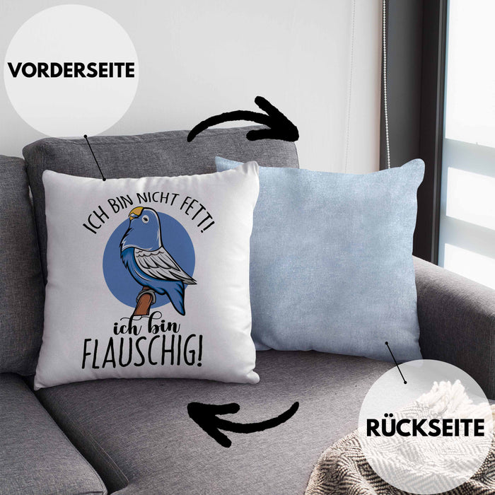 Lustige Papagei-Kissen mit Füllung 40x40 Geschenk für Papagei-Besitzer (Grau) Blau Trendation