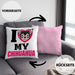 Chihuahua Besitzerin Kissen mit Füllung 40x40 Geschenk Lustiger Spruch Geschenkidee I Love My Chihuahua (Grau) Rosa Trendation
