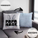 Papa Hase Kissen mit Füllung 40x40 Geschenk für Hasen-Vater Geschenkidee Bester Papa Kaninchen (Grau) Blau Trendation
