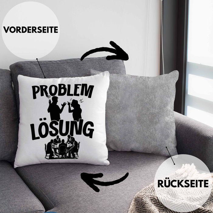 Poker Kissen mit Füllung 40x40 Geschenk für Poker-Spieler Männer Geschenkidee Problem und Lösung Poker Spielen Kartenspielen (Grau) Grau Trendation