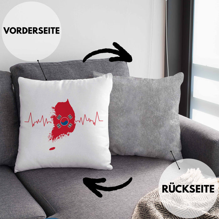 Seoul Kissen mit Füllung 40x40 Geschenk Südkorea South Korea Kpop Geschenkidee (Grau) Grau Trendation