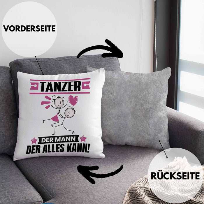 Tänzer Kissen mit Füllung 40x40 Geschenk für Tänzer Der Mann Der Alles Kann Geschenkidee zum Geburtstag (Grau) Grau Trendation