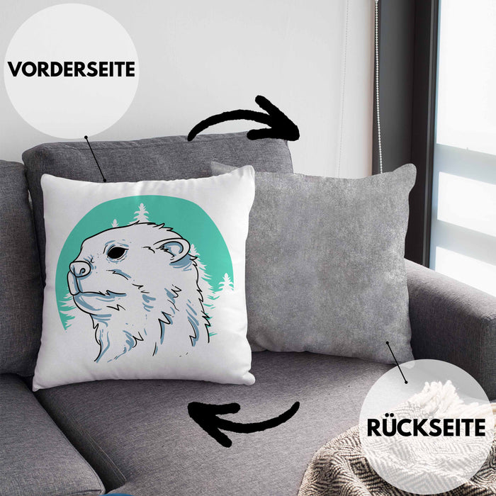 Otter Kissen mit Füllung 40x40 Geschenk Natur Otter-Liebhaber Geschenkidee Geburtstag (Grau) Grau Trendation