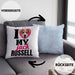Jack Russell Besitzerin Kissen mit Füllung 40x40 Geschenk Lustiger Spruch Geschenkidee I Love My Jack Russell (Grau) Blau Trendation