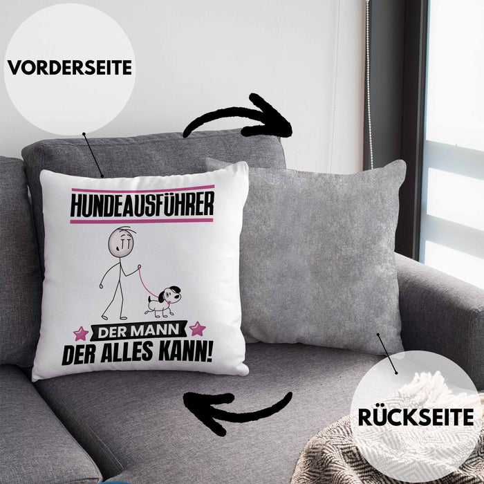 Hundeausführer Kissen mit Füllung 40x40 Geschenk für Hundeausführer Der Mann Der Alles Kann Geschenkidee zum Geburtstag (Grau) Grau Trendation