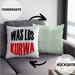 Lustige Kissen mit Füllung 40x40 Spruch "Was Los Kurwa" Polen Polnisches Geschenk (Grau) Grün Trendation