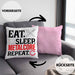 Eat Sleep Metalcore Repeat Kissen mit Füllung 40x40 Geschenk Musik Metal Heavy (Grau) Rosa Trendation