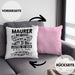 Lustige Kissen mit Füllung 40x40 für Maurer Geschenk Spruch Geschenkidee Maurer Beruf (Grau) Rosa Trendation