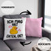 Enten-Liebhaber Geschenk Kissen mit Füllung 40x40 Ich Mag Halt Enten Ok Häferl (Grau) Rosa Trendation