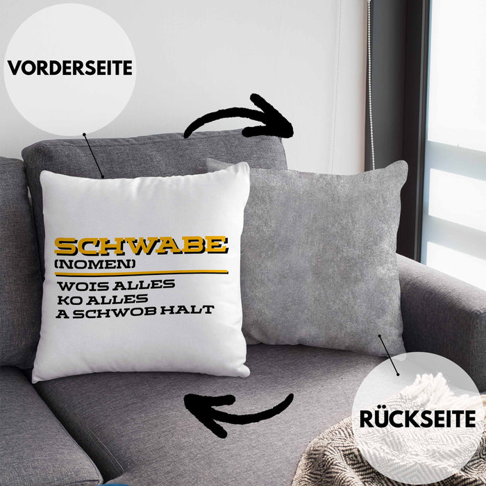 Lustige Kissen mit Füllung 40x40 für Schwaben (Grau) Grau Trendation