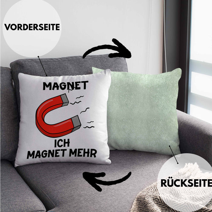 Dank Meme Kissen mit Füllung 40x40 Magnet Wortspiel Ich Magnet Mehr Geschenkidee Depressionen (Grau) Grün Trendation