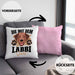 Die Mit Dem Labbi Geht Kissen mit Füllung 40x40 Gassi Gehen Labrador Besitzerin Geschenkidee Frauchen Geschenk (Grau) Rosa Trendation