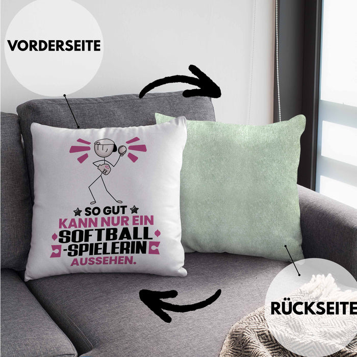 Softballspielerin Geschenk Kissen mit Füllung 40x40 So Gut Kann Nur Ein Softballspielerin Aussehen Geschenkidee (Grau) Grün Trendation