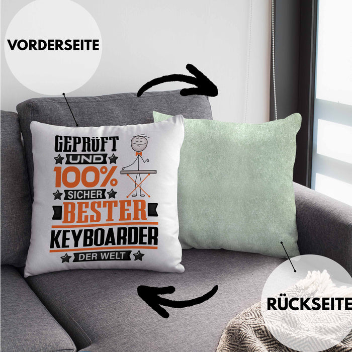 Keyboarder Geschenk Lustiger Spruch für Keyboarder Geschenkidee Bester Keyboarder Der WeltKissen mit Füllung 40x40 (Grau) Grün Trendation