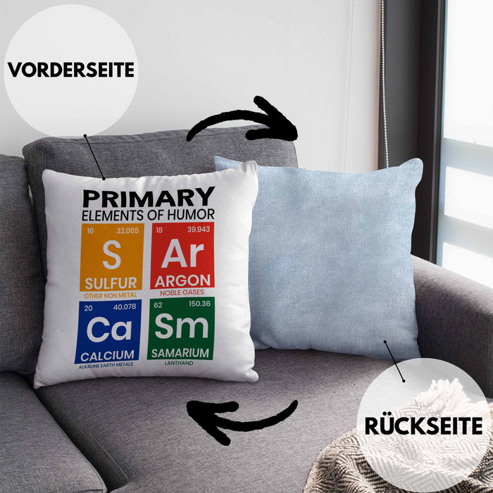 Primary Elemts Of Humor S Ar Ca Sm Chemiker Geschenkidee Sarkasmus Chemie Student GeschenkKissen mit Füllung 40x40 (Grau) Blau Trendation