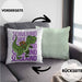 Einschulung Kissen mit Füllung 40x40 Geschenk Jungs Erster Schultag: Lustige T-Rex Dino Kissen mit Füllung 40x40 für Schulkind (Grau) Grün Trendation