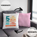 5. Geburtstag Kissen mit Füllung 40x40 Geschenk 5Er Geburtstag Geschenkidee Jungs Mädchen (Grau) Rosa Trendation