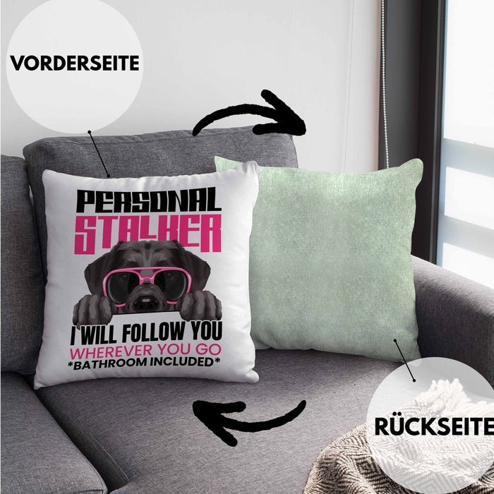 Labrador Besitzerin Kissen mit Füllung 40x40 Geschenk Lustiger Spruch Geschenkidee Personal Stalker (Grau) Grün Trendation