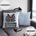 Schäferhund Papa Besitzer Kissen mit Füllung 40x40 Geschenk Lustiger Spruch Geschenkidee Schäferhund Liebhaber (Grau) Blau Trendation