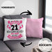 21. Geburtstag Geschenk Kissen mit Füllung 40x40 Frauen Mädchen Geschenkidee Endlich 21 Ich Kann Alles Ich Weiß Alles Ähm Mama (Grau) Rosa Trendation
