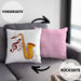 Lustige Saxofon-Kissen mit Füllung 40x40 Geschenk Saxofonspieler Geschenkidee (Grau) Rosa Trendation