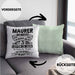 Lustige Kissen mit Füllung 40x40 für Maurer Geschenk Spruch Geschenkidee Maurer Beruf (Grau) Grün Trendation